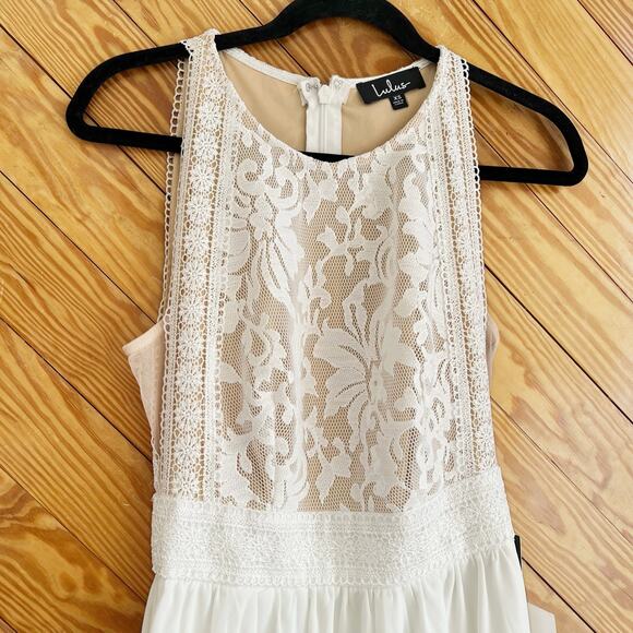 Lulus Forever and Always White Lace Maxi Dress Wedding Size X Small - Picture 5 of 8
